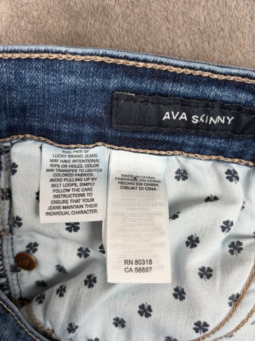 Lucky Brand Ava Skinny Jeans Women's 6/28 Medium Wash Skinny Stretch Preppy Chic